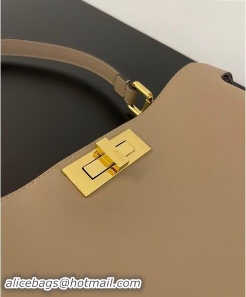 Best Price Fendi Peekaboo Soft Medium Bag in Cappuccino-coloured Leather Bag 70202 Grey 2024