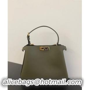 New Fashion Fendi Peekaboo Soft Medium Bag in Cappuccino-coloured Leather Bag 70202 Green 2024