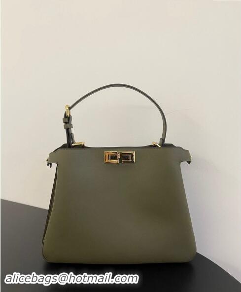 New Fashion Fendi Peekaboo Soft Medium Bag in Cappuccino-coloured Leather Bag 70202 Green 2024