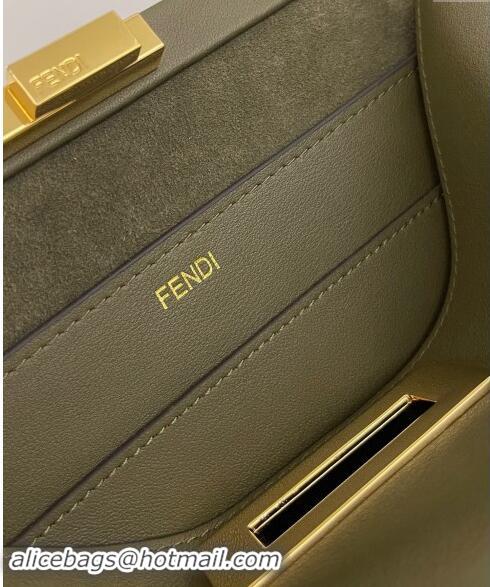 New Fashion Fendi Peekaboo Soft Medium Bag in Cappuccino-coloured Leather Bag 70202 Green 2024