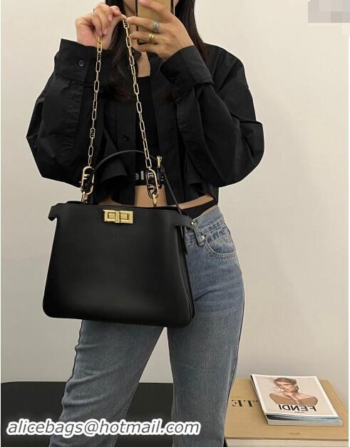 Top Grade Fendi Peekaboo Soft Medium Bag in Cappuccino-coloured Leather Bag 70202 Black 2024