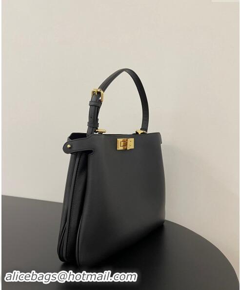 Top Grade Fendi Peekaboo Soft Medium Bag in Cappuccino-coloured Leather Bag 70202 Black 2024