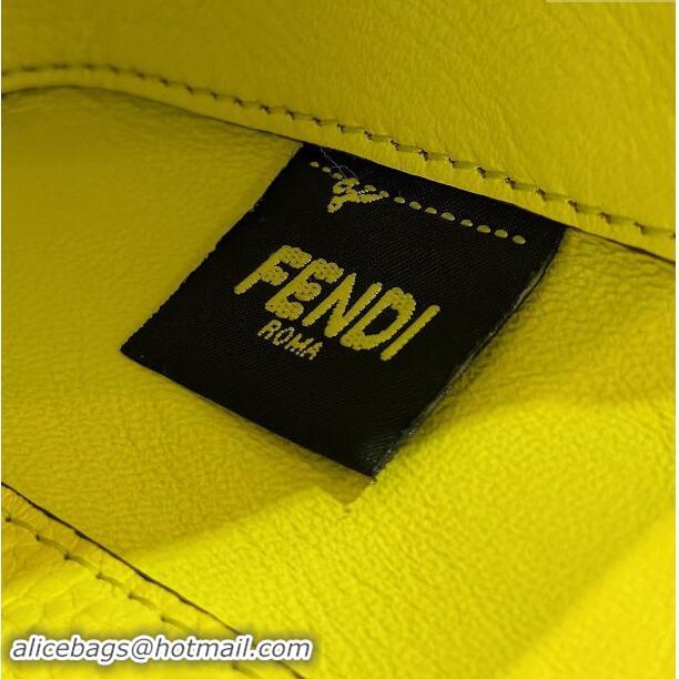 Market Sells Fendi Baguette Mini Selleria bag with topstitches in Grained Calfskin 8610S Acid Yellow 2024