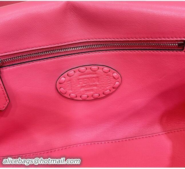 Original Cheap Fendi Regular Selleria Baguette bag with topstitches in Grained Calfskin 8610M Light Pink 2024