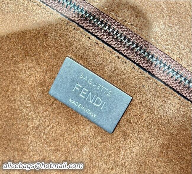 Classic Grade Fendi Baguette Soft Large bag in Calfskin 8669 Beige 2024