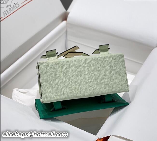 Big Discount Hermes Kelly Doll Picto Mini Bag in Calfskin Leather H1001 Bubble Green 2024 (Half Handmade)