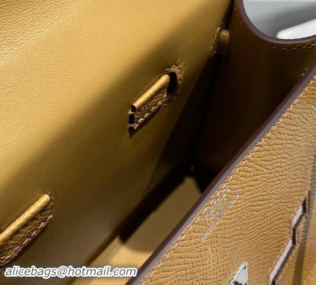 Most Popular Hermes Kelly Doll Picto Mini Bag in Calfskin Leather H1001 Milk Tea Beige 2024 (Half Handmade)