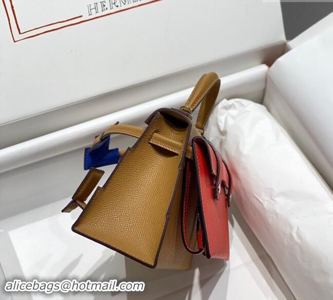 Most Popular Hermes Kelly Doll Picto Mini Bag in Calfskin Leather H1001 Milk Tea Beige 2024 (Half Handmade)