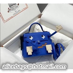 Grade Discount Most Popular Hermes Kelly Doll Picto Mini Bag in Calfskin Leather H1001 Royal Blue 2024 (Half Handmade)