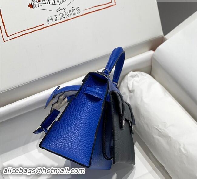 Grade Discount Most Popular Hermes Kelly Doll Picto Mini Bag in Calfskin Leather H1001 Royal Blue 2024 (Half Handmade)