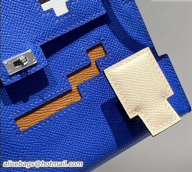 Grade Discount Most Popular Hermes Kelly Doll Picto Mini Bag in Calfskin Leather H1001 Royal Blue 2024 (Half Handmade)