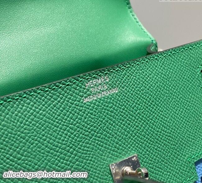 Famous Brand Hermes Kelly Doll Picto Mini Bag in Calfskin Leather H1001 Velvet Green 2024 (Half Handmade)