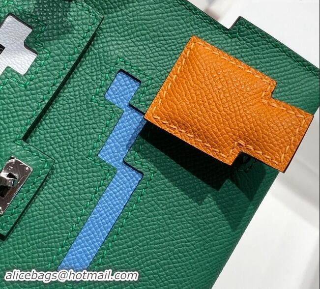 Famous Brand Hermes Kelly Doll Picto Mini Bag in Calfskin Leather H1001 Velvet Green 2024 (Half Handmade)