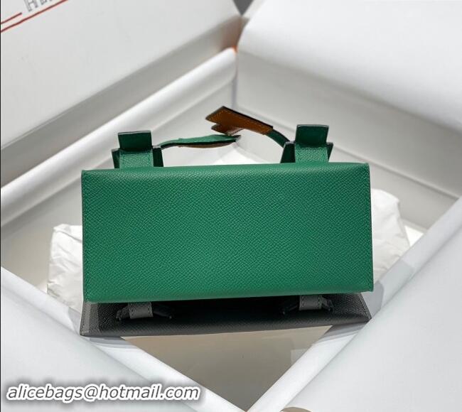 Famous Brand Hermes Kelly Doll Picto Mini Bag in Calfskin Leather H1001 Velvet Green 2024 (Half Handmade)