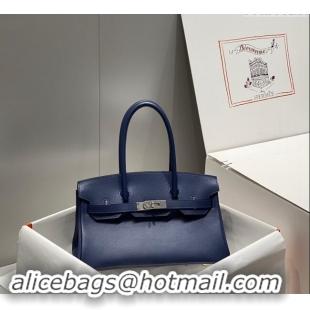 Classic Discount Hermes Mini Shoulder Birkin Bag 29cm in Calfskin Leather H1010 Deep Blue 2024 (Half Handmade)