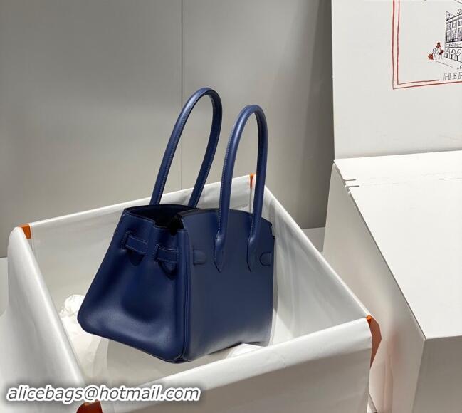 Classic Discount Hermes Mini Shoulder Birkin Bag 29cm in Calfskin Leather H1010 Deep Blue 2024 (Half Handmade)