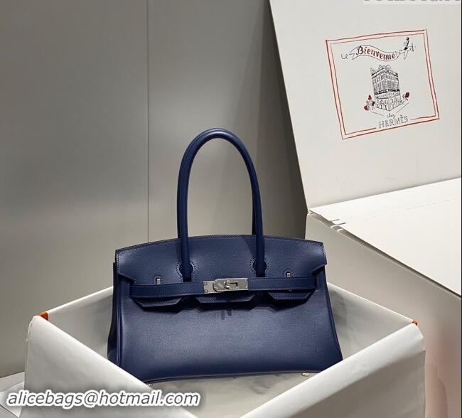 Classic Discount Hermes Mini Shoulder Birkin Bag 29cm in Calfskin Leather H1010 Deep Blue 2024 (Half Handmade)