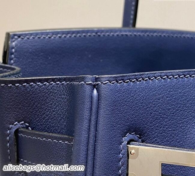 Classic Discount Hermes Mini Shoulder Birkin Bag 29cm in Calfskin Leather H1010 Deep Blue 2024 (Half Handmade)