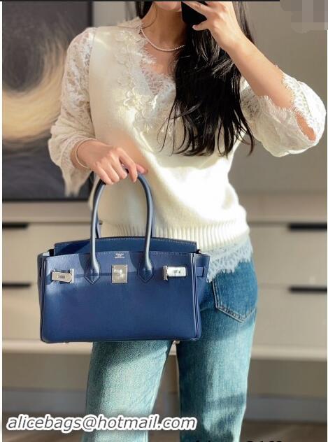 Classic Discount Hermes Mini Shoulder Birkin Bag 29cm in Calfskin Leather H1010 Deep Blue 2024 (Half Handmade)