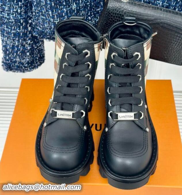 Good Quality Louis Vuitton LV Checker Ankle Boots in Damier Leather 1014125