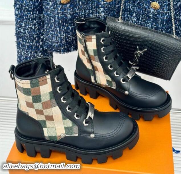 Good Quality Louis Vuitton LV Checker Ankle Boots in Damier Leather 1014125