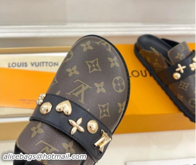 Buy Luxury Louis Vuitton LV Cosy Flat Comfort Clog Mules in Monogram Canvas with Logo Band 1015006