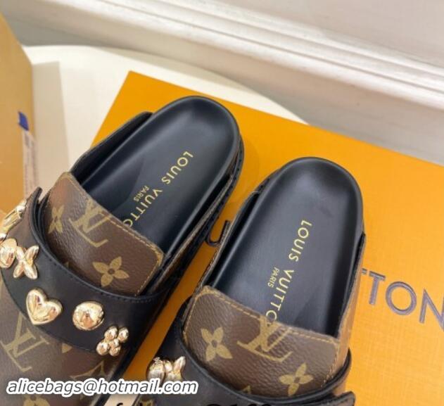 Buy Luxury Louis Vuitton LV Cosy Flat Comfort Clog Mules in Monogram Canvas with Logo Band 1015006