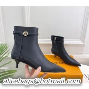 Classic Hot Louis Vuitton Stellar Ankle Boots 4cm/7cm in Black Calf Leather 1015018