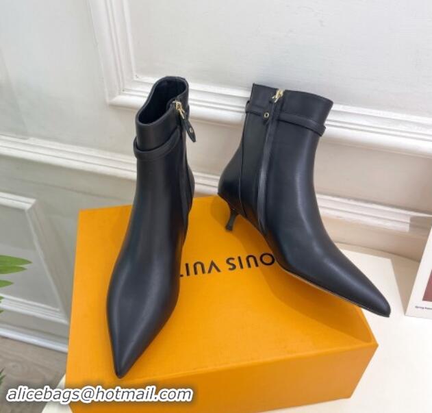 Classic Hot Louis Vuitton Stellar Ankle Boots 4cm/7cm in Black Calf Leather 1015018