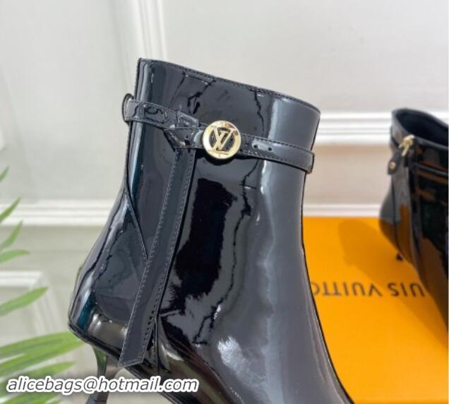 Unique Style Louis Vuitton Stellar Ankle Boots 4cm/7cm in Black Patent Leather 1015019