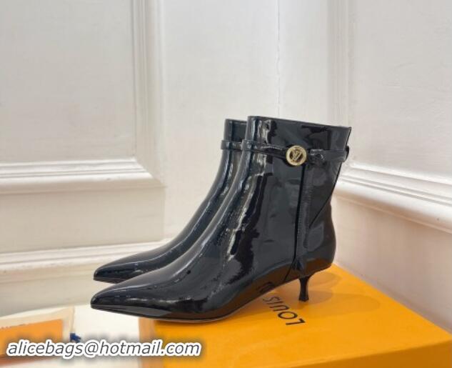 Unique Style Louis Vuitton Stellar Ankle Boots 4cm/7cm in Black Patent Leather 1015019