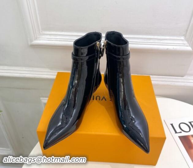 Unique Style Louis Vuitton Stellar Ankle Boots 4cm/7cm in Black Patent Leather 1015019