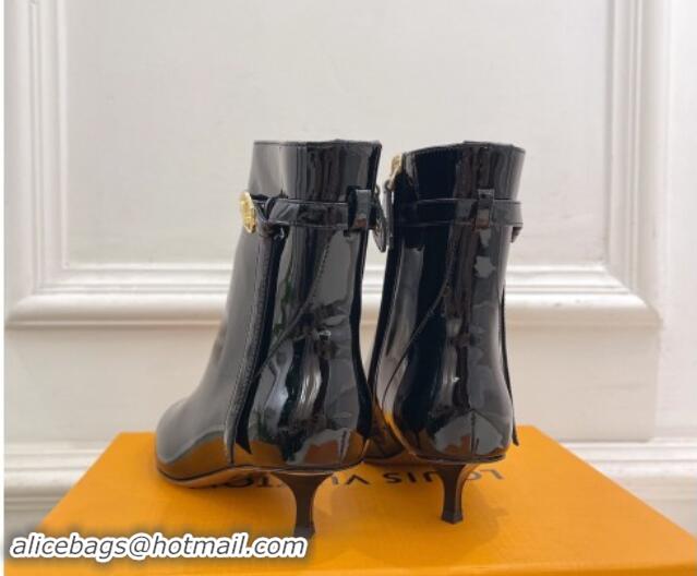 Unique Style Louis Vuitton Stellar Ankle Boots 4cm/7cm in Black Patent Leather 1015019