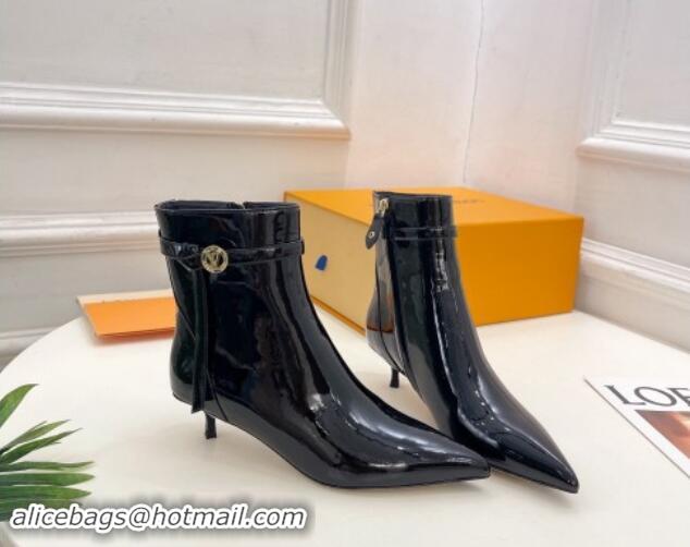 Unique Style Louis Vuitton Stellar Ankle Boots 4cm/7cm in Black Patent Leather 1015019