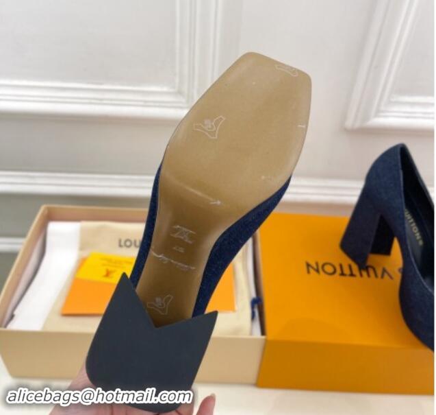 Top Quality Louis Vuitton Shake Platform Pumps 12cm in Blue Denim 1015024