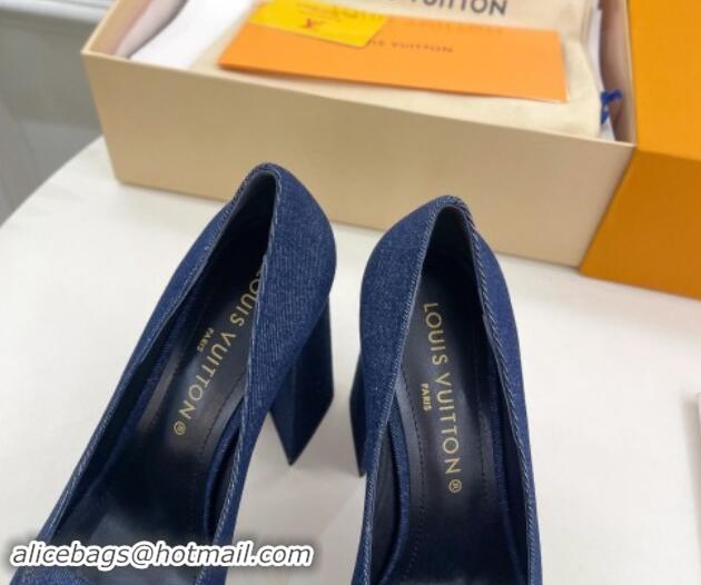 Top Quality Louis Vuitton Shake Platform Pumps 12cm in Blue Denim 1015024