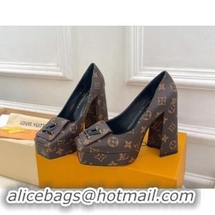 Unique Style Louis Vuitton Shake Platform Pumps 12cm in Monogram Canvas 015025