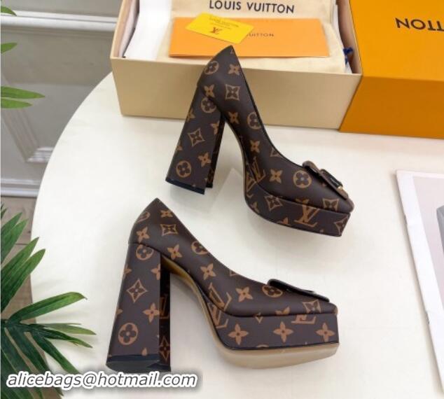 Unique Style Louis Vuitton Shake Platform Pumps 12cm in Monogram Canvas 015025