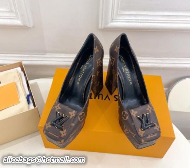 Unique Style Louis Vuitton Shake Platform Pumps 12cm in Monogram Canvas 015025