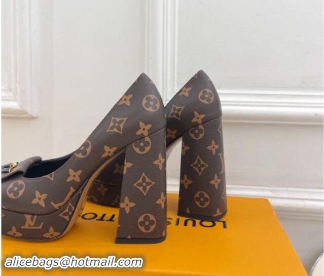 Unique Style Louis Vuitton Shake Platform Pumps 12cm in Monogram Canvas 015025