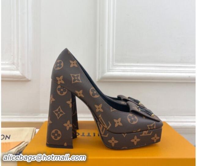 Unique Style Louis Vuitton Shake Platform Pumps 12cm in Monogram Canvas 015025