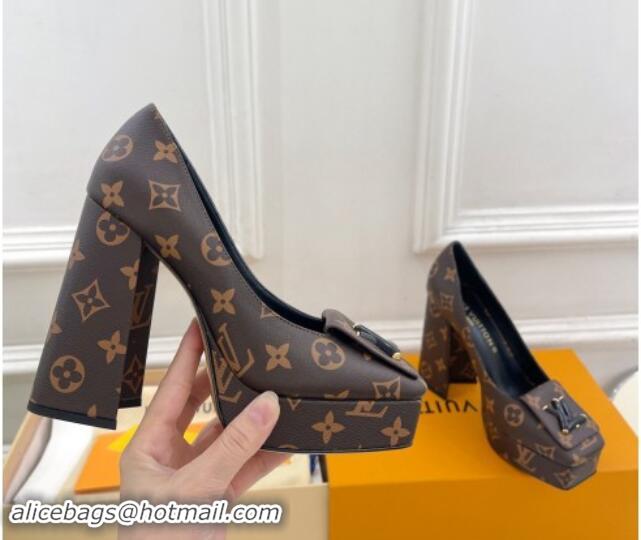 Unique Style Louis Vuitton Shake Platform Pumps 12cm in Monogram Canvas 015025