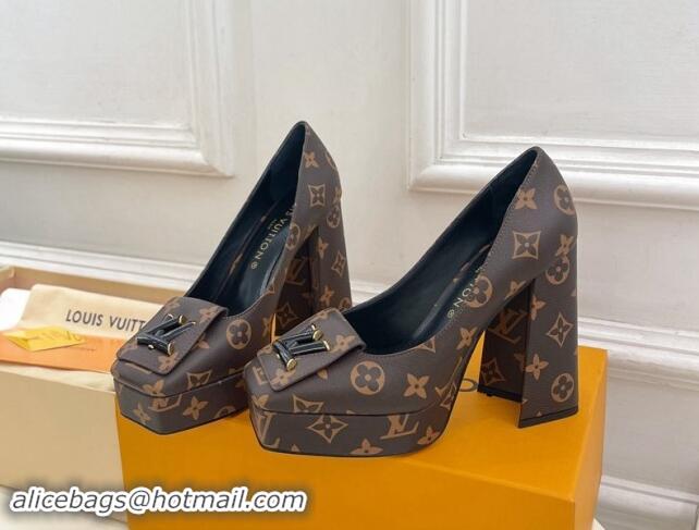 Unique Style Louis Vuitton Shake Platform Pumps 12cm in Monogram Canvas 015025