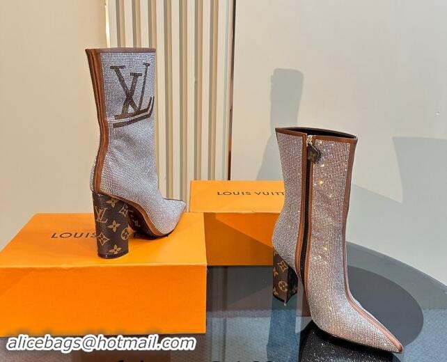 Purchase Louis Vuitton Strass Heel Ankle Boots Brown 1015031