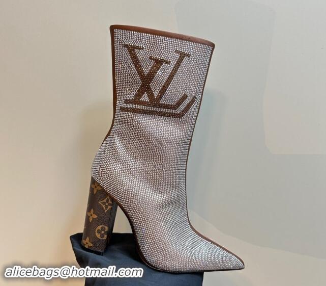 Purchase Louis Vuitton Strass Heel Ankle Boots Brown 1015031