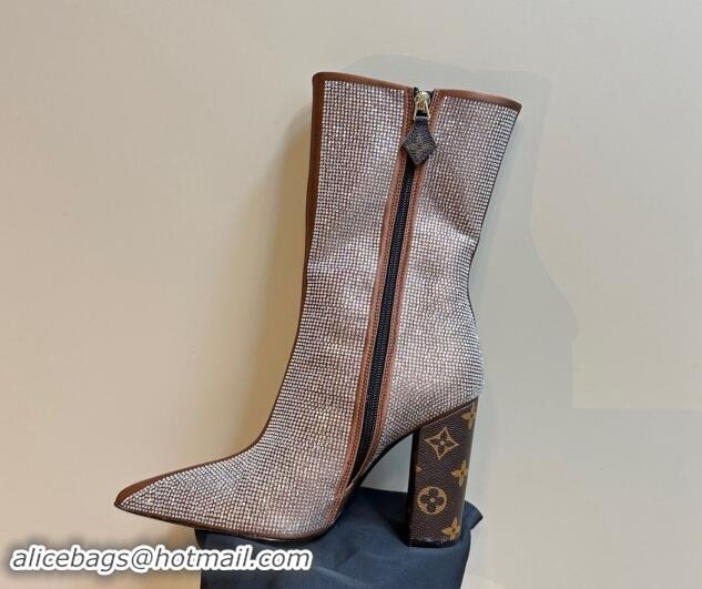 Purchase Louis Vuitton Strass Heel Ankle Boots Brown 1015031