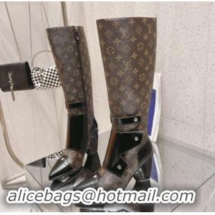 Buy Luxury Louis Vuitton Signature Monogram Canvas High Boots 8.5cm with Patch 1015041