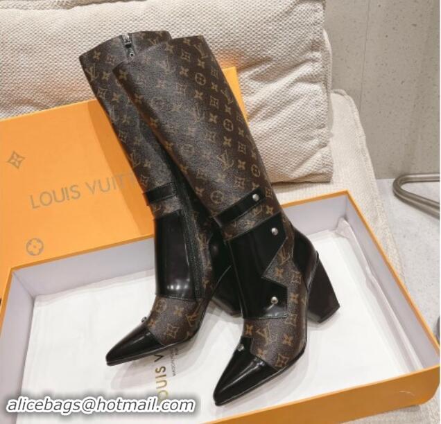 Buy Luxury Louis Vuitton Signature Monogram Canvas High Boots 8.5cm with Patch 1015041