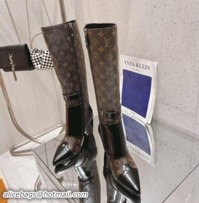 Buy Luxury Louis Vuitton Signature Monogram Canvas High Boots 8.5cm with Patch 1015041