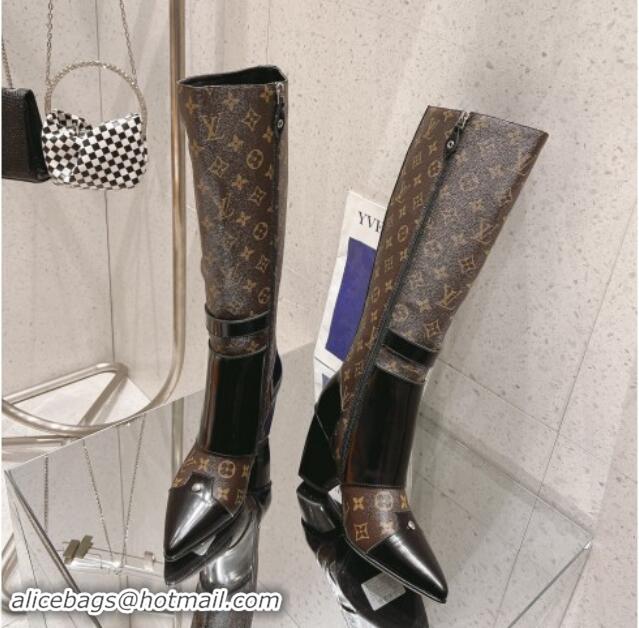 Buy Luxury Louis Vuitton Signature Monogram Canvas High Boots 8.5cm with Patch 1015041